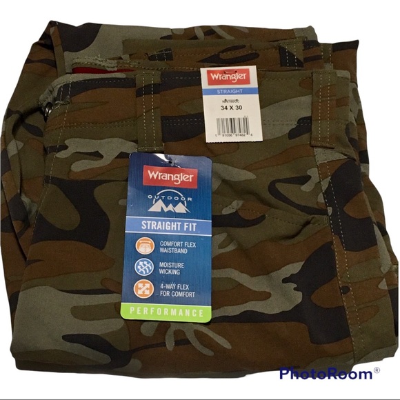 NWT Wrangler Outdoor Performance Camouflage Camo Pants Mens Size 34 x 30 M NEW - Picture 7 of 12